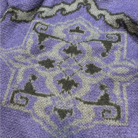 Vintage GATCHIE Wool Blend Women’s L Cardigan Purple Black Hong Kong 80s 90s - Picture 5 of 8